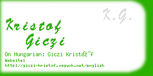 kristof giczi business card